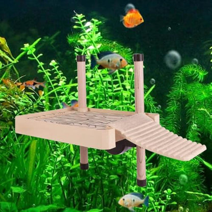 Turtle Basking Platform Floating Dock for Reptile Aquarium Sunbathing and Climbing Accessories(S)