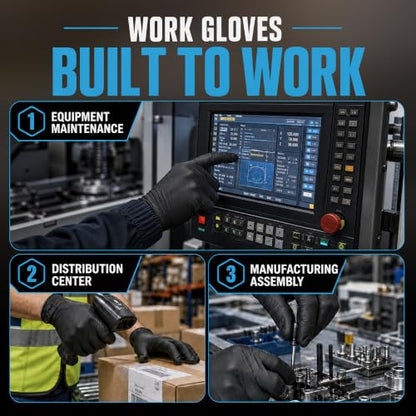 HEAVY DUTY 6 Mil Nitrile Black Gloves Disposable Latex Free Rubber Cooking Cleaning Food Prep Tattoo Gloves 1000PCs - size: Medium