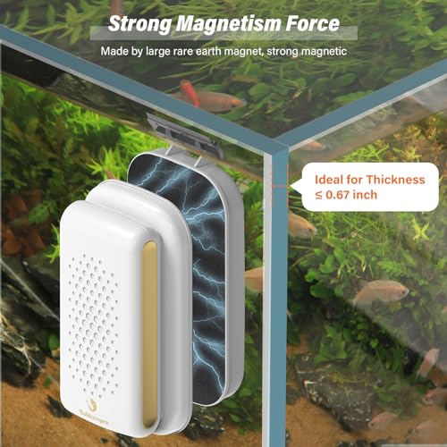 fishkeeper Magnetic Aquarium Fish Tank Glass Cleaner, Large for 0.5-0.67in | Exquisite & Super Strong Magnetism, Double Side Floating Algae Scraper Cleaning Tools forAcrylic and Glass Tanks - size: L (for 0.5" - 0.67" glass)
