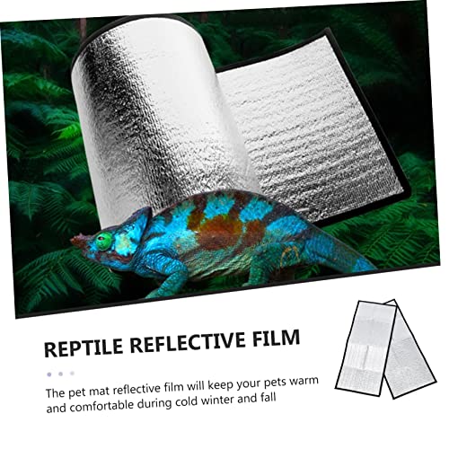 Happyyami 2pcs Reptile Heating Pads Reflective Film Warm Insulation Mat for Snakes Lizards Turtles Design for Cold Environments - size: 68X30X0.1cm