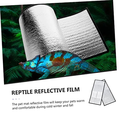 Happyyami 2pcs Reptile Heating Pads Reflective Film Warm Insulation Mat for Snakes Lizards Turtles Design for Cold Environments - size: 68X30X0.1cm