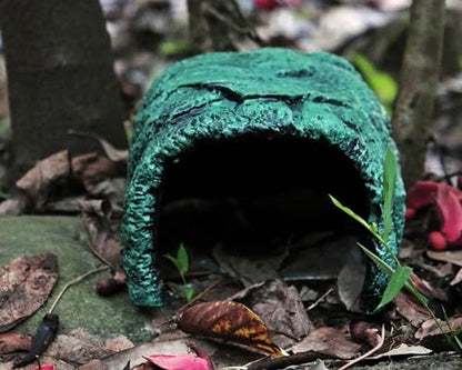 Reptile and Amphibians Rock Hide Cave - Climbing and Hiding Spots, Terrarium & Aquarium Decor, Perfect for Bearded Dragons,Lizards,Snakes,Turtles,Geckos,Frogs,Small Animals - Large Size - style: Large Size ( Green )