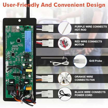 Gen 2 Retro Fit WiFi PID Pellet Grill Controller,Replacement for Camp Chef Pellet Grill & Smoker PG24-82 Models, PG24-82 Compatible with Pursuit 20, SG24, XT24, SGG/SG 30, SGX36, DLX24/36