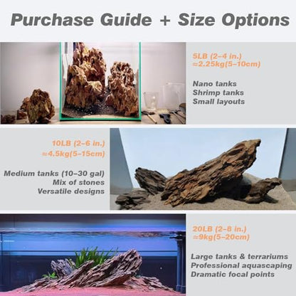 Unocho Aquarium Rocks Dragon Stone 10lb Aquarium Decor Rocks Aquascaping Stone for Aquariums Landscaping Model Tank Decoration Paludarium Amphibian Enclosures(2-6 inches) - size: 10LB(2-6 inches)