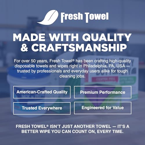 Fresh Towel Mix-N-Wipe Dry Wipes Refill, 220 Sheets, Cleaning Wipes | 6 x 9 inch center-pull format accepts a chosen liquid solution for custom wet applications at home, in garages, cars or gyms. - style: 1-Pack of 220 Wipes with Bucket