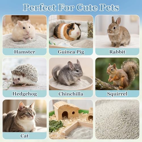 Sukh Hamster Desert Sand - Coarse Bedding Sand, Hamster Hides & Cleaning | Dust Free Sand Bath for Hamster, Guinea Pig, Chinchilla, Syrian Mice, Small Pet Cage Bedding Accessories,14oz apple scent - color: Grey