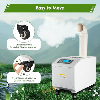 Ultrasonic Industrial Humidifier, 3kg/H Commercial Air Humidifier Sprayer Agricultural Automatic Mist Cooling Whole House Machine, 10L Large Volume for Warehouse Greenhouse Garden Industrial