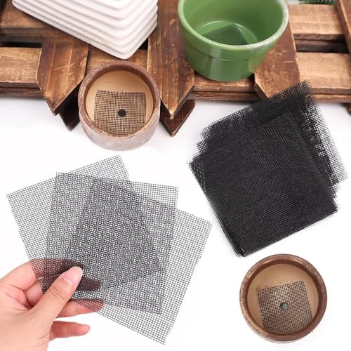 50PCS Pot Hole Mesh Pad Flowerpot Drainage Hole Square Mat Screen for Pot Bottom Prevent Soil Loss Bonsai Plant Gardening Tools, Corrosion Resistance, 10 * 10cm