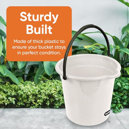 Superio 2.75 Gallon Plastic Cleaning Bucket with Large Spout, Utility Pail for Mopping, Car Wash, Fishing, Camping & Household Use, Light Grey, 1 Pack - color: Light Grey, size: 1 Pack