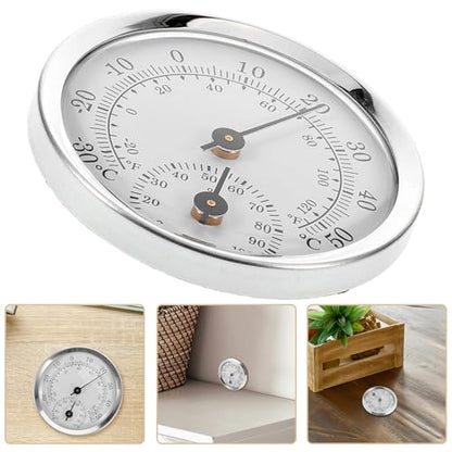 MERRYHAPY Compact Analog Thermohygrometer for Indoor Outdoor Use Accurate Temperature Humidity Monitor with Plastic Lens Portable Reptile Thermometer and Hygrometer for Adults Home