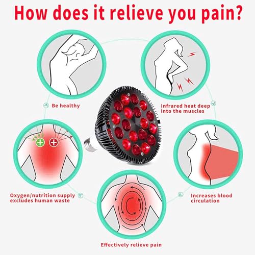Infrared Lamp Bulb 660nm Red and 850nm Near Infrared Bulb Accessory for ET350 Infrared Light Device ETPAR38 (Black) - size: 9 LED Red Light & 9 Infrared Light (Black)