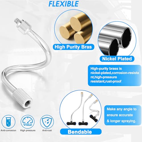 10 Pack 5.9 Inch Flexible Mister Nozzle Extensions Brass Mist Rod 10/24 UNC | Bendable Extended Pole for High Pressure Mist Nozzles, Misting System Nozzle Extension - color: 10 Packs