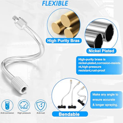 20 Pack 5.9 Inch Flexible Mister Nozzle Extensions Brass Mist Rod 10/24 UNC | Bendable Extended Pole for High Pressure Mist Nozzles, Misting System Nozzle Extension - color: 20 Packs