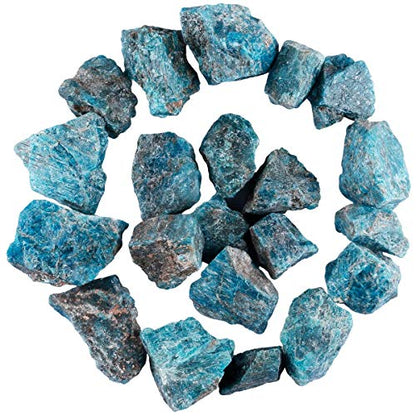SUNYIK 1LB Natural Raw Blue Apatite Stones Rock for Tumbling Cabbing | Irregular Healing Crystal Rock Stones for Aquarium, Terrarium Fish Tank, Fountain Rocks, Jewelry Making, Rock Collections - color: Blue Apatite(0.7"-1.5")
