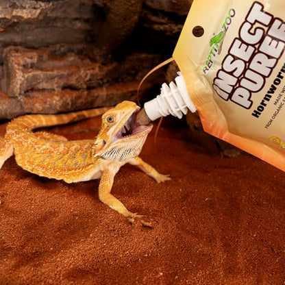 Crested Gecko Food Insect Puree, Hornworm Paste Reptile Food Made with Fresh Insects 2.82oz