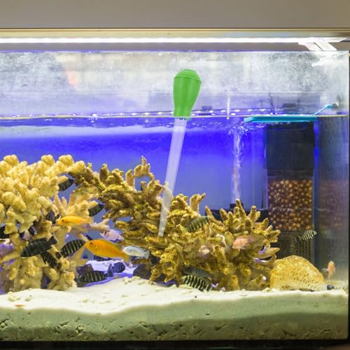 COHEALI Manual Fish Tank Water Changer Dropper for Small Aquariums, Acrylic Compact Design Waste Removal Tool, Suitable for Gravel Cleaning and Fish Feeding Tubes