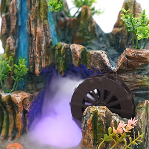 Indoor Fountain Rockery Tabletop Fountain with an Atomizer Elaxation | Water Feature Meditation Desktop Fountains for Home Office Decor or Gift 7.9''L x 7''W x 10.6''H with LED Light