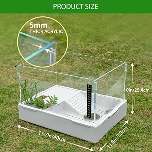 BETAZOOER Small Acrylic Turtle Tank Water Filter Reptile 15.7"×11.8"×10" - size: Small(Acrylic)