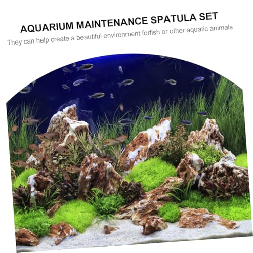 Abaodam 3Pcs Aquarium Cleaning Tools Set Rustproof Stainless Steel Tweezers Spatula Kit for Fish Tank Plant Maintenance Safe for Aquascaping Water Plants