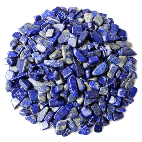 WAYBER Crushed Deep Blue Lapis Lazuli, Decorative Gravel Stones, 1 Pound | Toxin-Free, Fade-Resistant, Ideal for Reiki Healing, DIY Crafts, Vase Filler, Aquarium & Bonsai Decoration - color: Deep Blue, size: 1 Pound