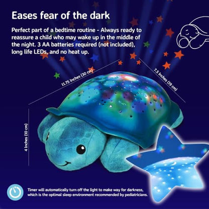 Cloud b Comforting Nightlight Star Projector w/ Soothing Sounds | Gentle Brightness | 3 Colors | Auto-Shutoff | Twinkling Twilight Turtle Aqua - color: Twinkling Twilight Turtle - Aqua