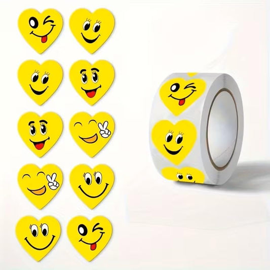 500Pcs Heart-Shaped Self-Adhesive Labels, Cute Decorative Stickers for Gift Tags, Envelope Sealing, Gift Box Packaging & Stationery Crafts - color: Colorful 36