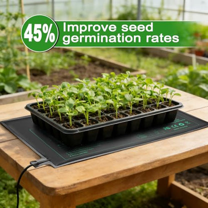 Bestio Seedling Heat Mat with Thermostat Combo Set,10 x 20.75in UL & MET-Certified Plant Heating Mat for Seed Starting,Hydroponic Plant,Heat Mat for Plants for Gardening,Greenhouse - size: Suits -1 Pack