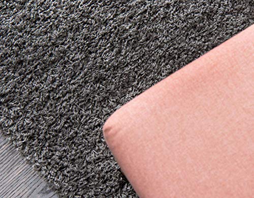 Unique Loom Solid Shag Collection Area Rug (2' 6" x 13' 1" Runner, Graphite Gray) - color: Graphite Gray, size: 2'6" x 13'1" (Runner)