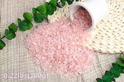 ZHIYUXI Rose Quartz Chips Fish Tank Gravel Vase Filler Stones Bulk Crushed Crystals Gemstone Polished Natural Quartz Stone Healing Crystals Glass Stones Fish Rocks - color: D# Rose Quartz, size: 0.22lbs