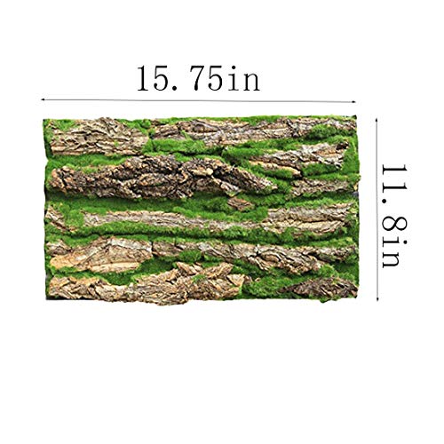 PINVNBY Cork Terrarium Background,Reptile Bark Backdrop Wall Decor and Artificial Moss for Gecko,Lizard,Tortoise,Chameleon (2 Pack) - size: 【2 PCS】