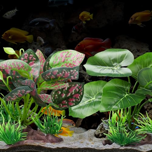 2Pcs Reptile Artificial Plants, Terrarium Plants Decorations, Aquarium Fish Tank Plant, Amphibian Habitat Hideout (Style-3) - color: Style-3
