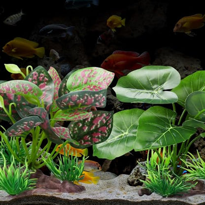2Pcs Reptile Artificial Plants, Terrarium Plants Decorations, Aquarium Fish Tank Plant, Amphibian Habitat Hideout (Style-3) - color: Style-3