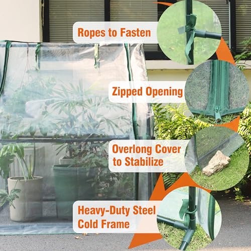 Gardzen Mini Greenhouse with Zipper Mesh Cover 36.2"(L) x36.2(W) x42.5(H) | Steel Frame Portable Outdoor Greenhouse, Enhanced Ventilation, Ideal for Spring, Summer & Fall - size: 36”(L) x36”(W) x42”(H)