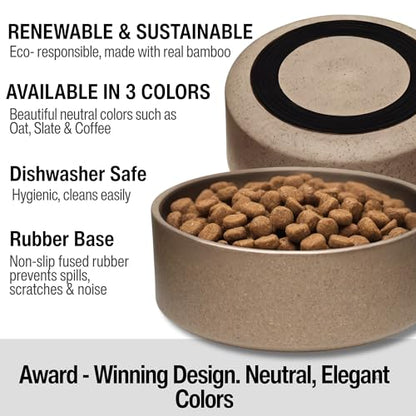 Loving Pets - Dolce Bamboo - Eco-Friendly Pet Bowls & Dishes for Dog, Cats, Puppy Food and Water Dish -Sustainable and Dishwasher Safe, Made with Real Bamboo (Small, Coffee-Brown) - color: Coffee Brown, size: Small Dish