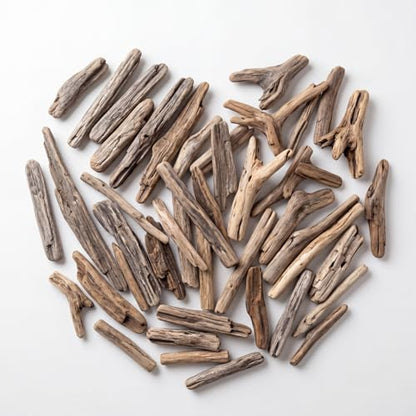 Novabright 20 Pcs Natural Driftwood Branches 5.9-8.6 Inch Long 0.8-1.2 Inch Diameter Beach Driftwood Aquarium Decor for DIY Crafts Coastal Home Decor Wedding Photo Props School Projects
