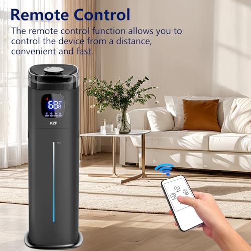 Large Humidifier for Bedroom, 9L/2.5Gallon Ultrasonic Cool Mist Humidifier with Humidistat, 360°Nozzle, 350ML/H Big Mist Level, Suitable for Kids Room Livingroom Yoga Office Plant (Black, 9, Liters) - color: Black