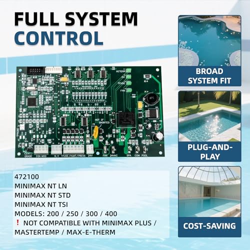472100 Digital Display Temperature Controller Board Compatible with Pentair MiniMax NT Series Pool & Spa Heaters – High Precision, Easy Install, Durable Upgrade with Keypad