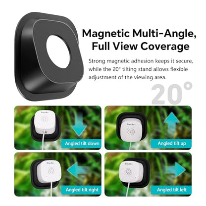 3MP 2K AI Reptile Aquarium Camera, Close-Focus Lens for Fish Tank Terrarium | Angle Magnetic Mount, Dual-Band Wi-Fi 2.4 GHz/5 GHz, 24/7 Recording, Anti-Glare and No Reflection, for Lizards and Snakes