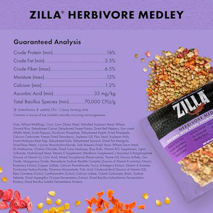 Zilla Pet Reptile Herbivore Food Medley Diet, 4 oz - size: 4 Ounce (Pack of 1)