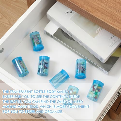 Jovitec 100 Pcs Plastic Film Canister Holder 35 mm Empty Camera Reel Containers Storage Containers Case with Lids for Small Accessories Fish Hook Film Beads(Blue) - color: Blue