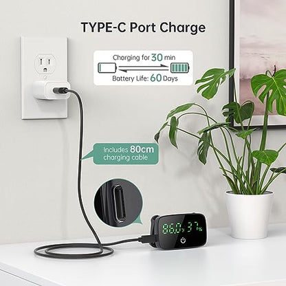 PAIZOO LED Digital Reptile Thermometer and Humidity Gauge with USB Charging | Long Battery Life, Switch Between ℉/℃, Terrarium Temperature Humidity Meter, for Snake Bearded Dragon Lizard or Greenhouse