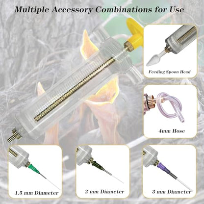 Baby Bird Feeding Syringe Set, 12-Piece Small Pet Parrot Feeder Hand Feeding Tubes Kit, Parrot Feeder Tubes Measuring Tools, for Baby Birds Small Pet