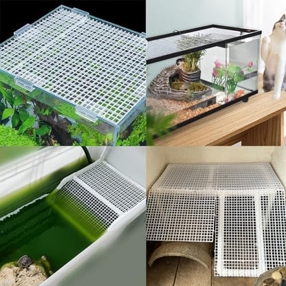 2PCS Fish Tank Dividers Lid, Aquarium Grid Bottom Isolation Tray Board, Plastic Egg Crate - color: Clear, size: 2PCS