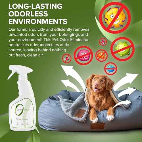 Zero Odor Pet Odor Eliminator, Air and Surface Odor Remover for Carpet, Furniture, and Pet Beds, Trigger Spray, 16 fl oz - size: 16 Fl Oz (Pack of 1)
