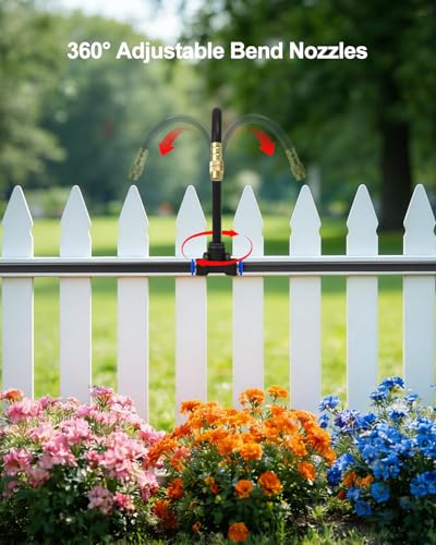Drip Irrigation System 200FT 5/16", 2026-Upgrade Garden Sprinkler Kit with 32PCS 360° Adjustable Copper Nozzles, Automatic Misting Watering System for Raised Beds, Greenhouse, Lawn, Patio, Yard - size: 200FT
