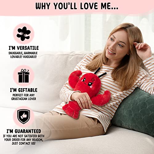 Crustacean Microwavable Unscented Heating Pad for Women - Warm Cozy Plush Heatable Stuffed Toy Animal - Hot and Cold Heat Bag Gift for Women and Girls Red - style: Angry Crustacean