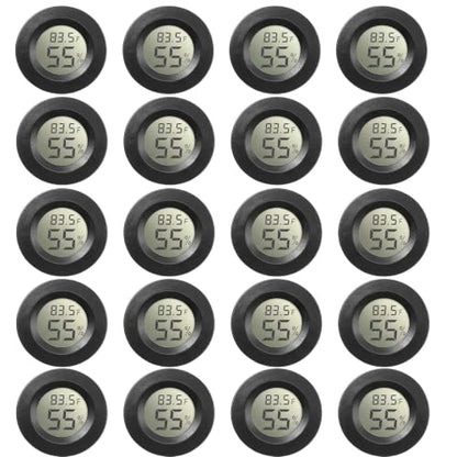 Weewooday 20 Pcs Mini Hygrometer Thermometer Digital LCD Monitor Indoor/Outdoor Room Humidity Meter Temperature Gauge for Greenhouse Garden Reptile Incubator Cellar ℉/℃ (Black) - size: Black