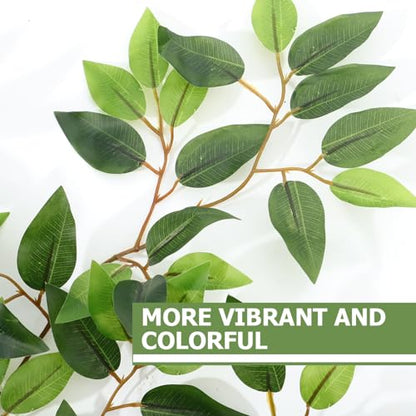 Hemoton Artificial Ficus Leaves for Reptile Terrarium Decoration 12-Inch Simulation Plant for Lizards Snakes and Crab Habitats