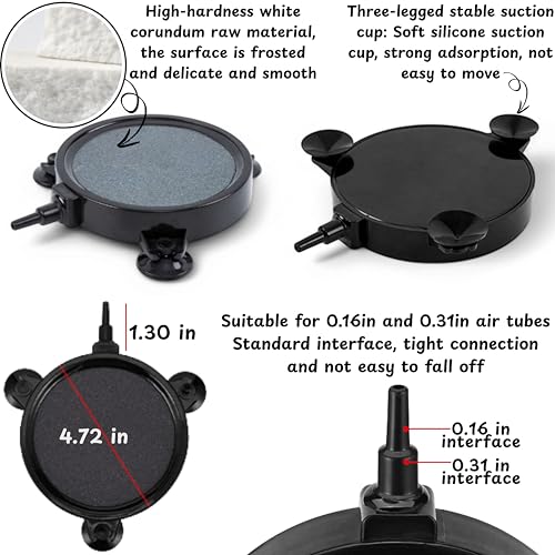 Axolotl Hammock for Aquarium with Bubble Diffuser for Fish Tank, Aerator Air Stone, Breathable Mesh Hammock and Suction Cups for Axolotl Tank Accessories (Black Bubbler, M)
