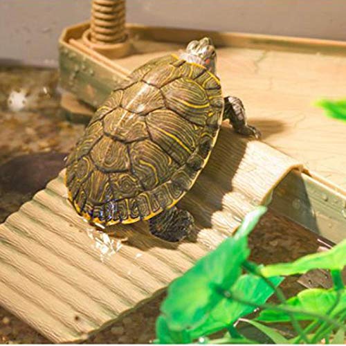Decorative Turtle Pier Floating Basking Platform with Ramp Ladder Small Aquatic Turtle Pier Floating Dock Basking Platform Area for Aquarium Fish Tank